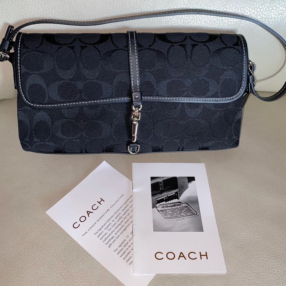 COACH Signature Demi Clip Flap Purse- No. J2J-6348